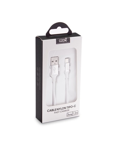 Cable USB COOL nylon universal tipo C (1,2 metros)