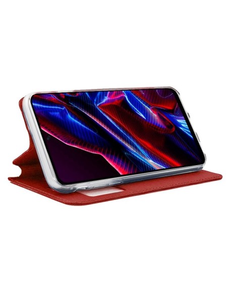Funda libro soporte TPU Xiaomi Redmi Note 12 5G / Poco X5 5G roja