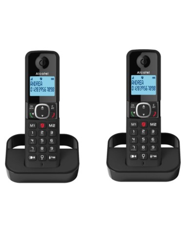 Teléfono fijo inalámbrico DECT Alcatel F860 dúo negro
