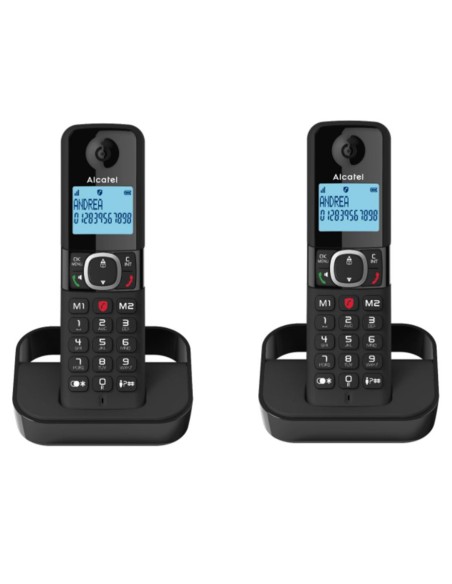 Teléfono fijo inalámbrico DECT Alcatel F860 dúo negro