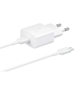 Cargador red original Samsung + cable tipo C a tipo C 15W carga rápida 2 en 1 blanco (blíster)