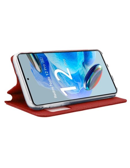 Funda libro soporte TPU Xiaomi Redmi Note 12 Pro 5G roja