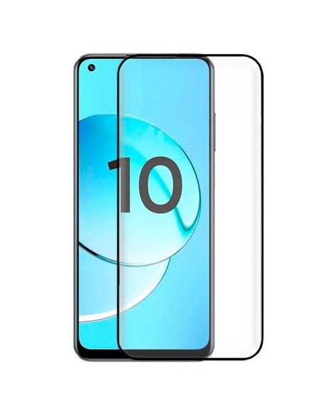 Protector pantalla vidrio templado Realme 10 negro (Pegado total 3D)