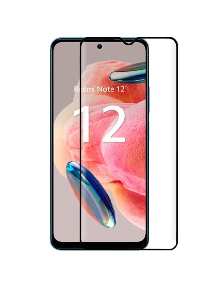 Protector pantalla vidrio templado Xiaomi Redmi Note 12 / Note 12 5G / Poco X5 5G negro (Pegado total 3D)
