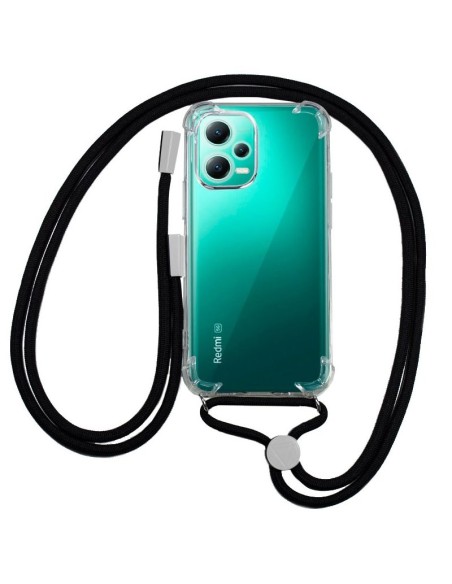 Carcasa TPU transparente Xiaomi Redmi Note 12 5G / Poco X5 5G cordón negro