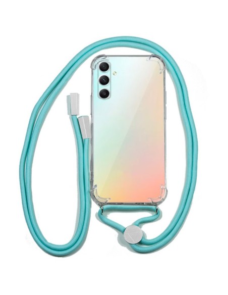 Carcasa TPU transparente Samsung A346 Galaxy A34 5G cordón celeste