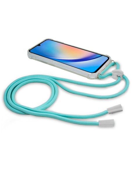 Carcasa TPU transparente Samsung A346 Galaxy A34 5G cordón celeste