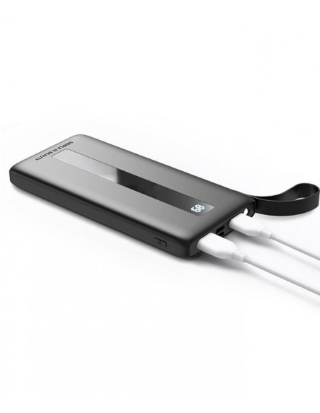 Batería externa universal 10.000 mAh doble toma USB y tipo C negra