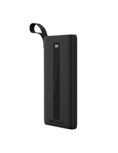 Batería externa universal 10.000 mAh doble toma USB y tipo C negra