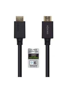 Cable HDMI macho a HDMI macho 2,1 certificado universal 8K (2 m) Aisens negro