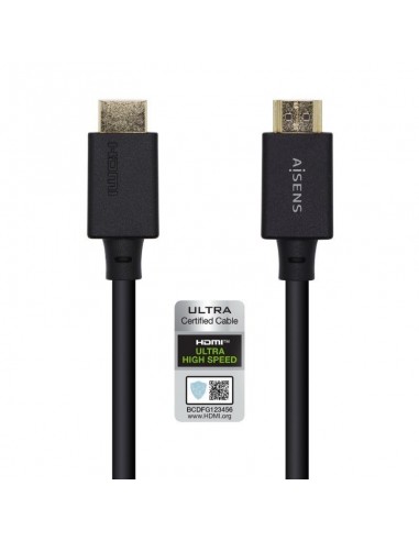 Cable HDMI macho a HDMI macho 2,1 certificado universal 8K (2 m) Aisens negro
