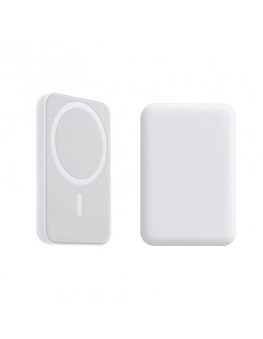 Batería externa universal magnética Power Bank Qi 5000 mAh blanca