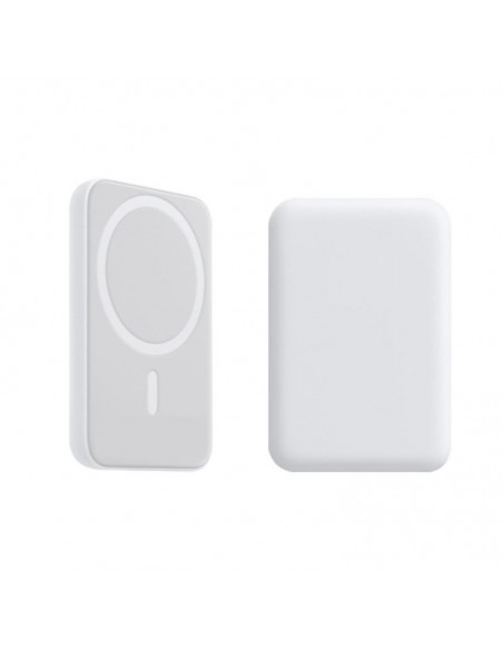 Batería externa universal magnética Power Bank Qi 5000 mAh blanca