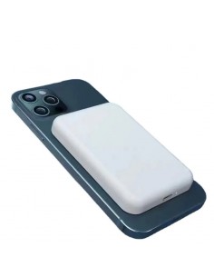 Batería externa universal magnética Power Bank Qi 5000 mAh blanca 2