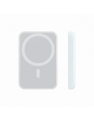 Batería externa universal magnética Power Bank Qi 5000 mAh blanca
