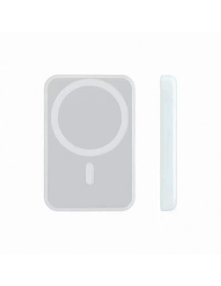 Batería externa universal magnética Power Bank Qi 5000 mAh blanca