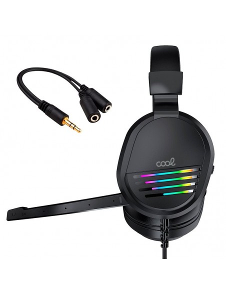 Auriculares estéreo PC / PS4 / PS5 / Xbox Gaming COOL Nitro Iluminación + Adapt. Audio