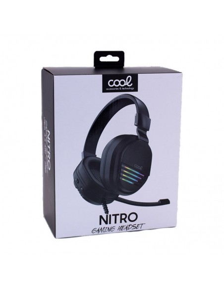 Auriculares estéreo PC / PS4 / PS5 / Xbox Gaming COOL Nitro Iluminación + Adapt. Audio