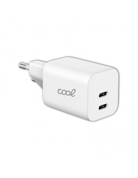 Cargador red universal carga rápida (PD) toble toma tipo C COOL (35W) blanco