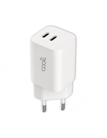 Cargador red universal carga rápida (PD) toble toma tipo C COOL (35W) blanco