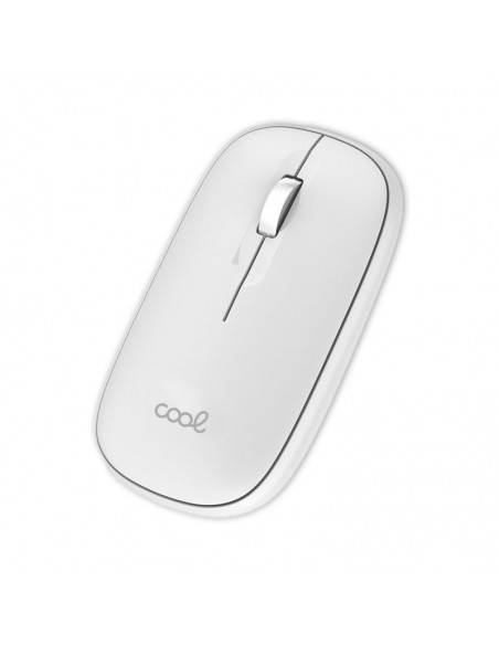 Ratón inalámbrico COOL Slim silencioso 2 en 1 (Bluetooth + Adap. USB) blanco