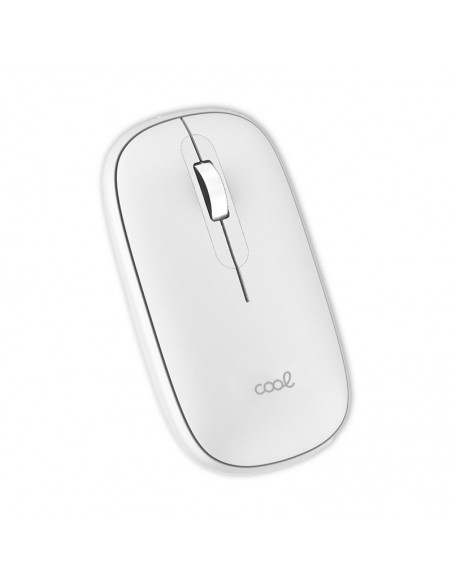 Ratón inalámbrico COOL Slim silencioso 2 en 1 (Bluetooth + Adap. USB) blanco