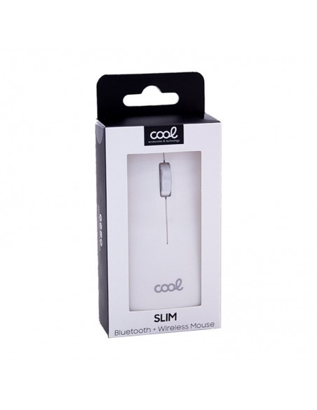 Ratón inalámbrico COOL Slim silencioso 2 en 1 (Bluetooth + Adap. USB) blanco
