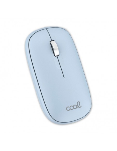 Ratón inalámbrico COOL Slim silencioso 2 en 1 (Bluetooth + Adap. USB) azul celeste
