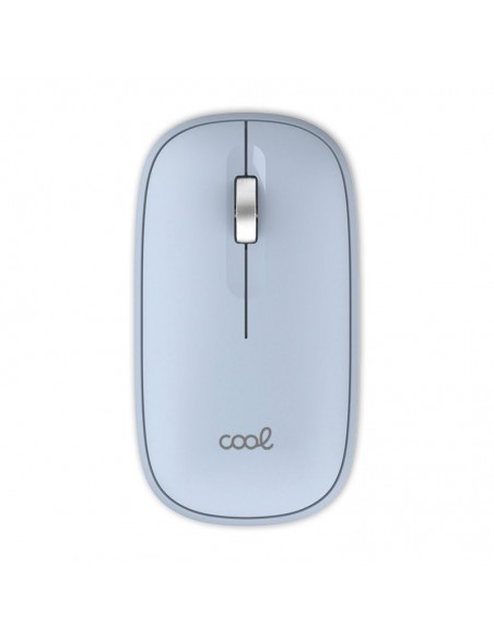 Ratón inalámbrico COOL Slim silencioso 2 en 1 (Bluetooth + Adap. USB) azul celeste