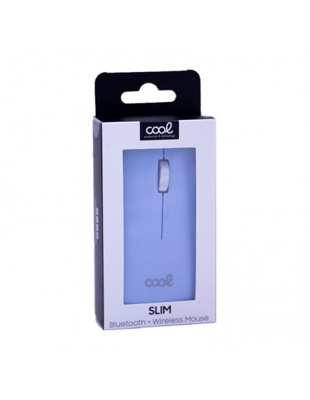 Ratón inalámbrico COOL Slim silencioso 2 en 1 (Bluetooth + Adap. USB) azul celeste