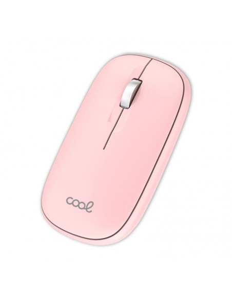 Ratón inalámbrico COOL Slim silencioso 2 en 1 (Bluetooth + Adap. USB) rosa
