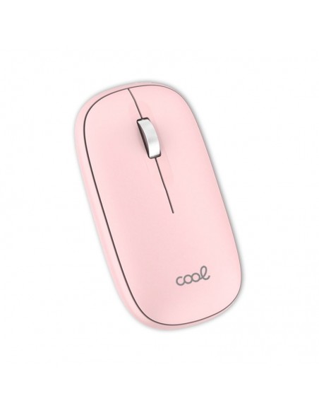 Ratón inalámbrico COOL Slim silencioso 2 en 1 (Bluetooth + Adap. USB) rosa