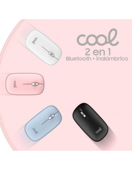 Ratón inalámbrico COOL Slim silencioso 2 en 1 (Bluetooth + Adap. USB) rosa