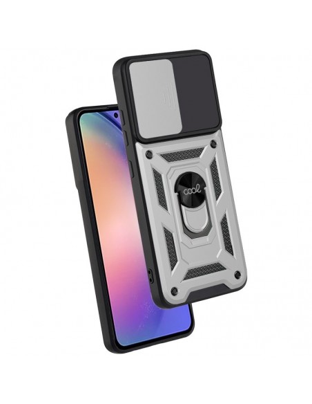 Carcasa reforzada cama TPU Samsung A546 Galaxy A54 5G anilla plata