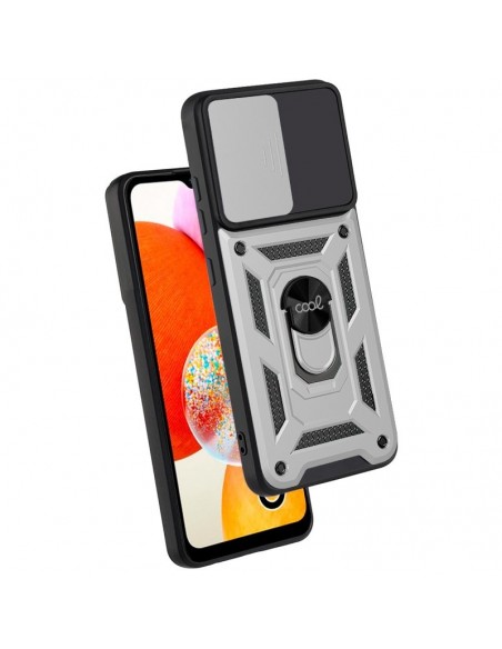 Carcasa reforzada cama TPU Samsung A145 Galaxy A14 / A14 5G anilla plata