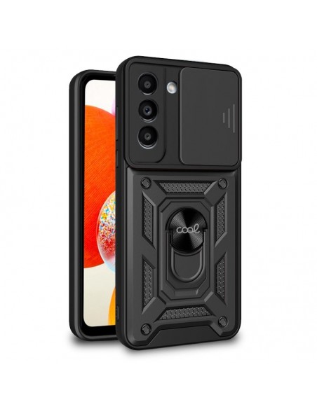 Carcasa reforzada cama TPU Samsung A145 Galaxy A14 / A14 5G anilla negra