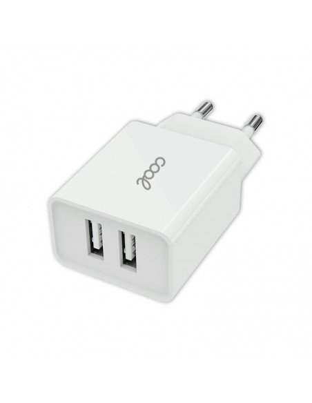Cargador red universal doble toma USB COOL 2,4 Amperios blanco