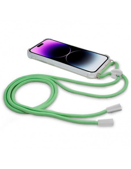 Carcasa TPU transparente iPhone 14 Pro Max cordón verde