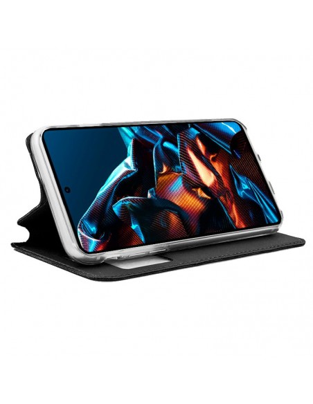 Funda libro soporte TPU Poco X5 Pro 5G negra