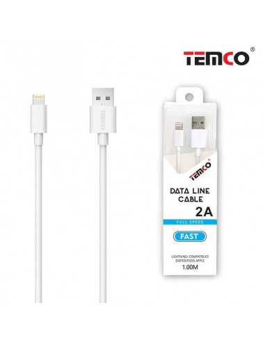 Cable compatible USB a Lightning 5 V / 2 A blanco 1 metro