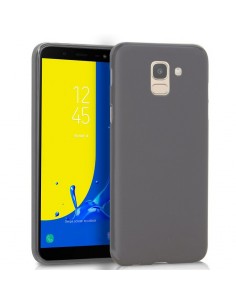 Funda gel TPU mate Samsung J600 Galaxy J6 gris humo