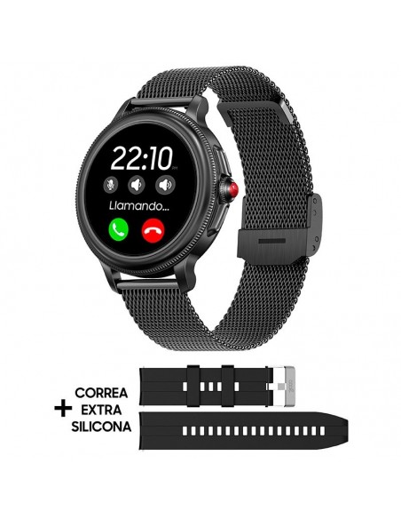 Reloj Smartwatch COOL Dover negro (Llamadas, Salud, Deporte, correas de metal y silicona)
