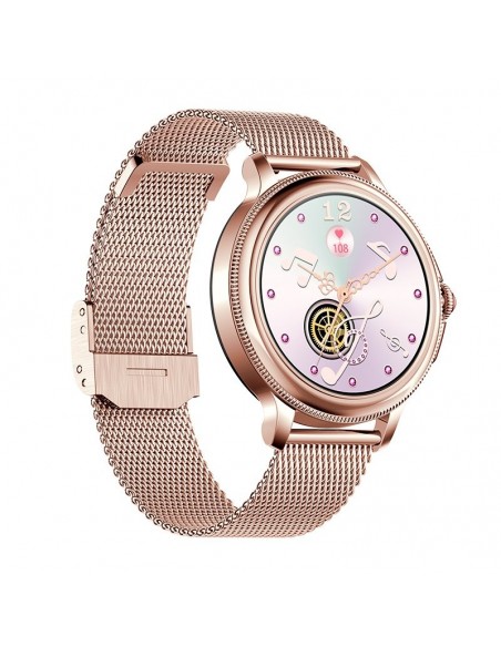 Reloj Smartwatch COOL Dover rosa (Llamadas, Salud, Deporte, correas de metal y silicona)