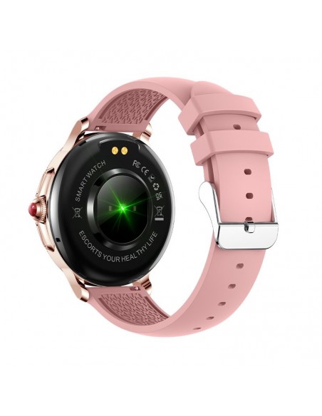 Reloj Smartwatch COOL Dover rosa (Llamadas, Salud, Deporte, correas de metal y silicona)