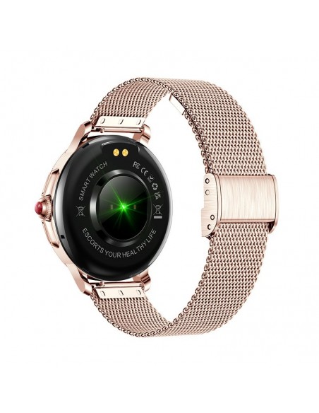 Reloj Smartwatch COOL Dover rosa (Llamadas, Salud, Deporte, correas de metal y silicona)