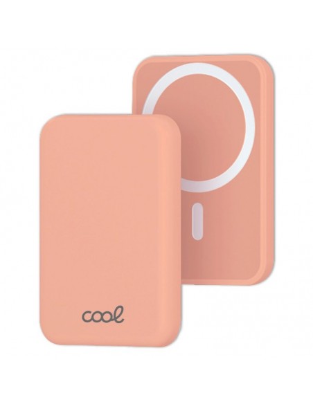 Bateria externa universal magnética Power Bank Qi 5000 mAh COOL rosa