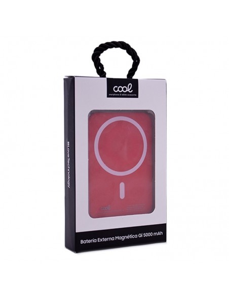 Bateria externa universal magnética Power Bank Qi 5000 mAh COOL roja