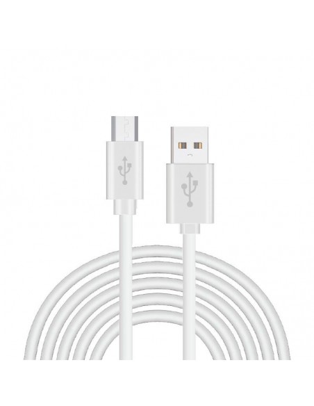 Cable USB compatible COOL universal microUSB 3 metros blanco 2,4 A