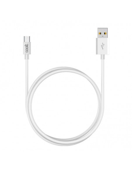 Cable USB compatible COOL universal microUSB 3 metros blanco 2,4 A