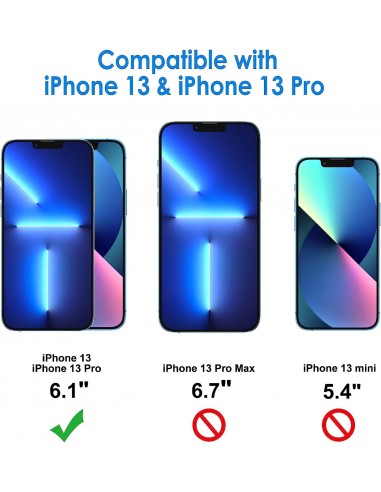 Protector pantalla vidrio templado privacidad iPhone 13 / 13 Pro negro (Pegado total 3D)